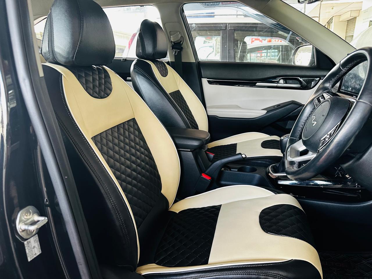 Seat Cover Upholstery-Black White combination-kia seltos