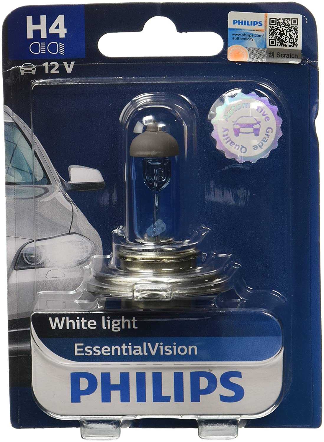 PHILIPS H4 12V Essentialvision Headlight White Light - TheCarNext